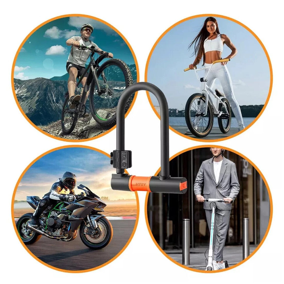 [vendor] U Shaped Bike Lock With Two Keys Heavy Duty Cable With