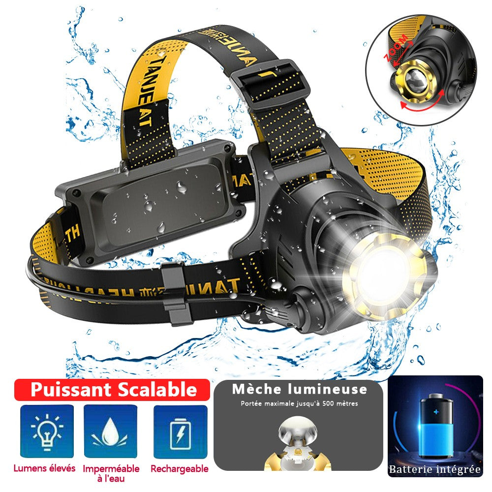 [vendor] LED Headlamp Rechargeable Head Torch Zoom Headlight Lamp