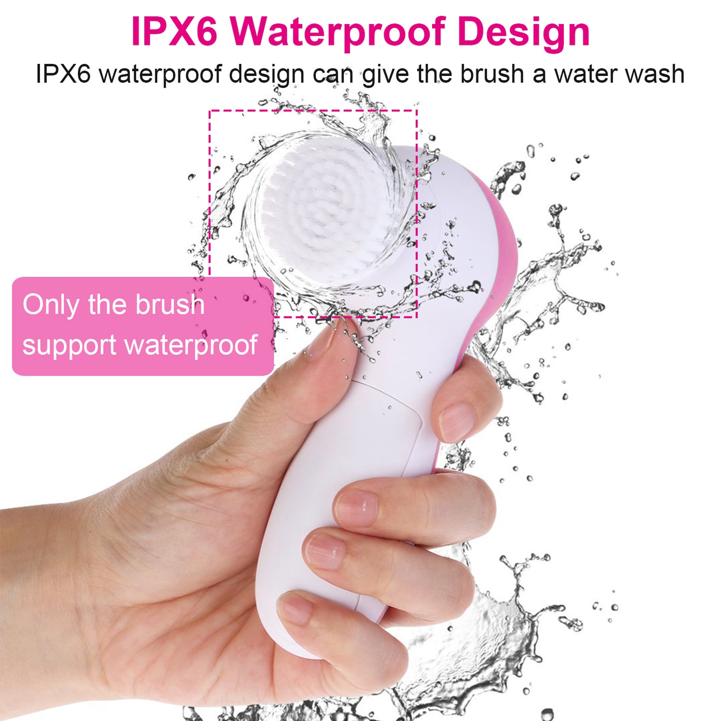 [vendor] 1Pc Facial Cleansing Brush Waterproof Face Spin Cleaning