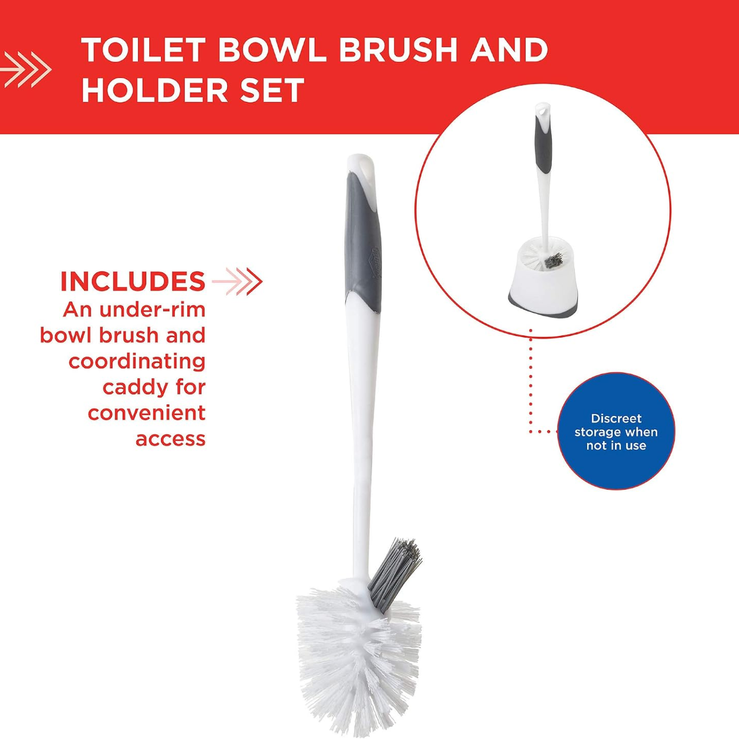 [vendor] Corner Toilet Bowl Brush With Under Rim Scrubber And