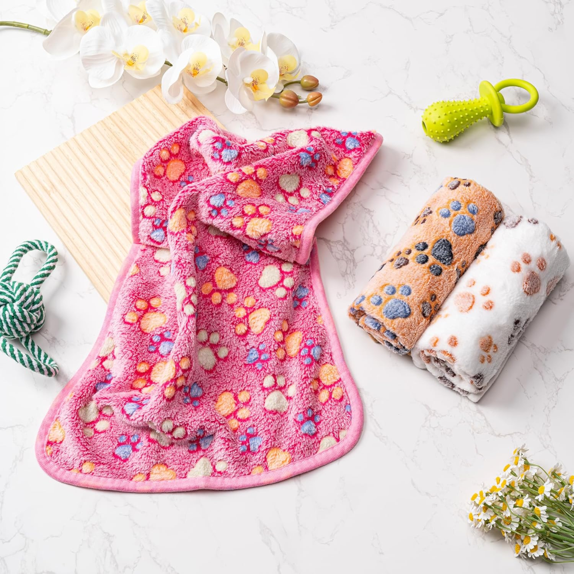 [vendor] 1 Pack 3 Blankets Fluffy Premium Fleece Soft Pet Blanket Flannel