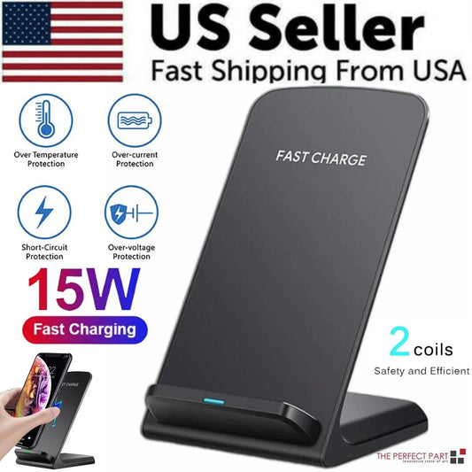[vendor] Qi Wireless Fast Charger Charging Pad Stand Dock For