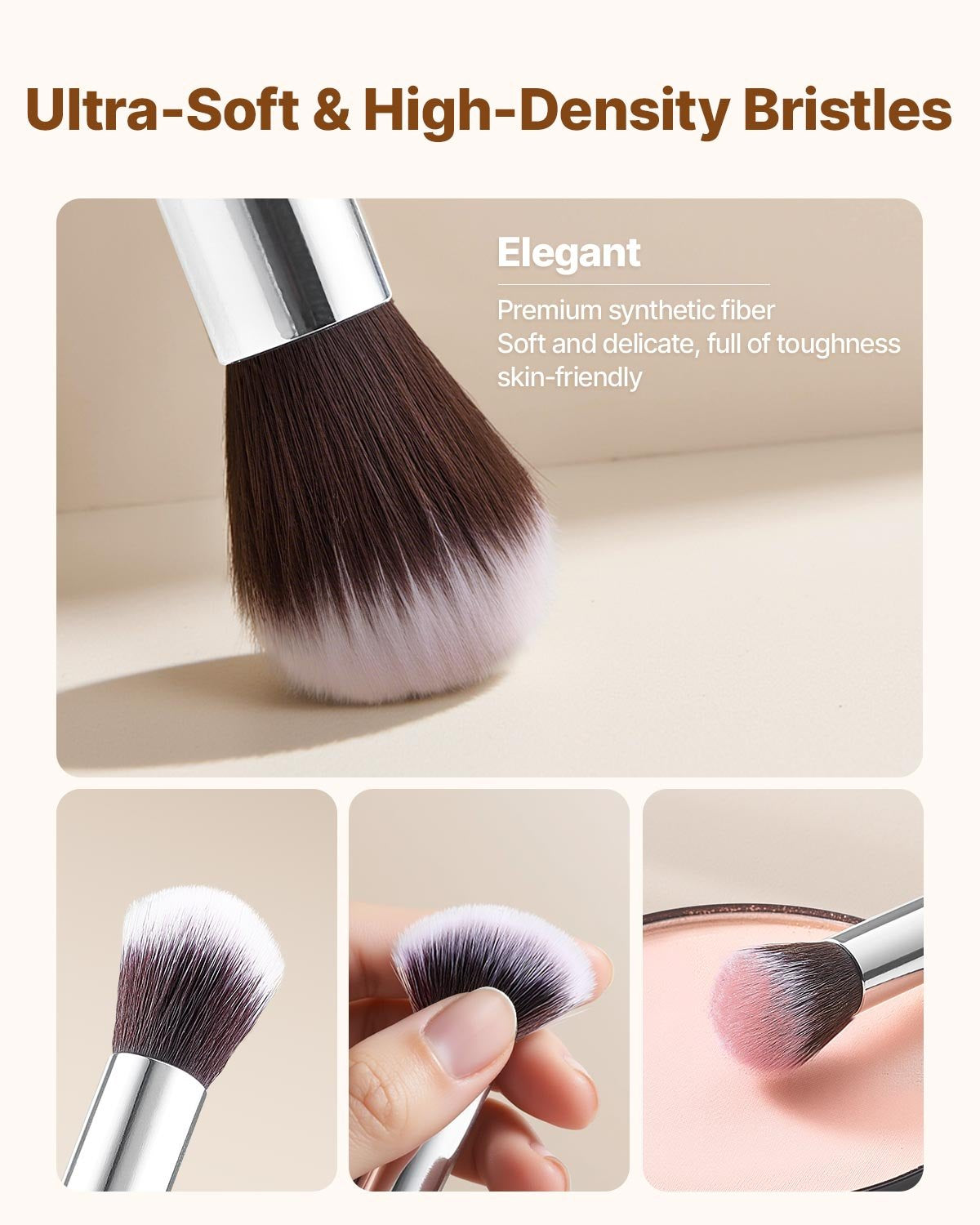 [vendor] 15-Piece Makeup Brush Set For Foundation Blending