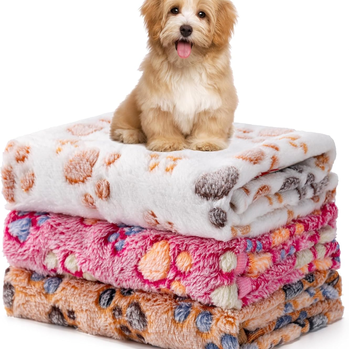 [vendor] 1 Pack 3 Blankets Fluffy Premium Fleece Soft Pet Blanket Flannel