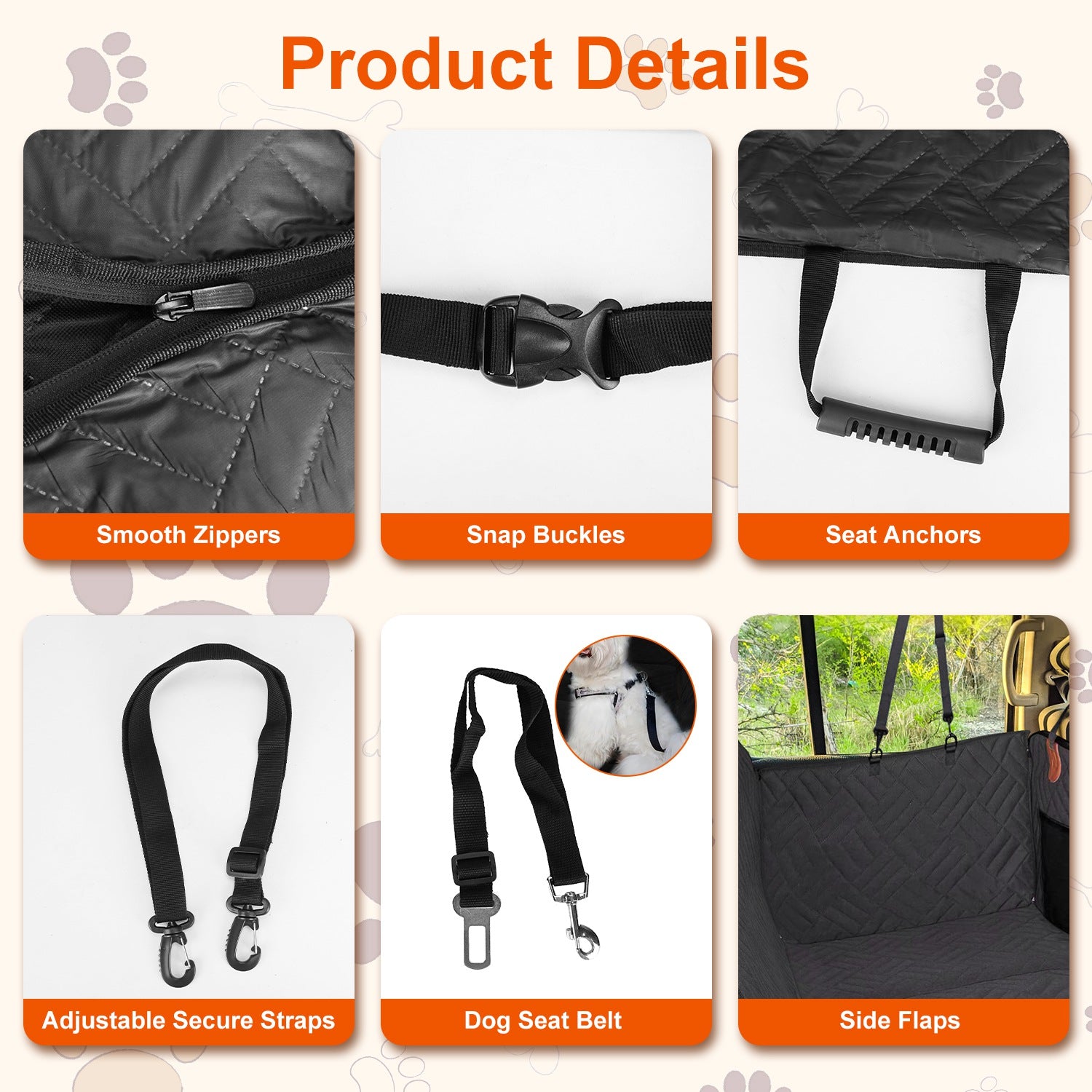 [vendor] 1Pc Dog Car Seat Cover For Back Seat Waterproof Oxford Cloth Seat