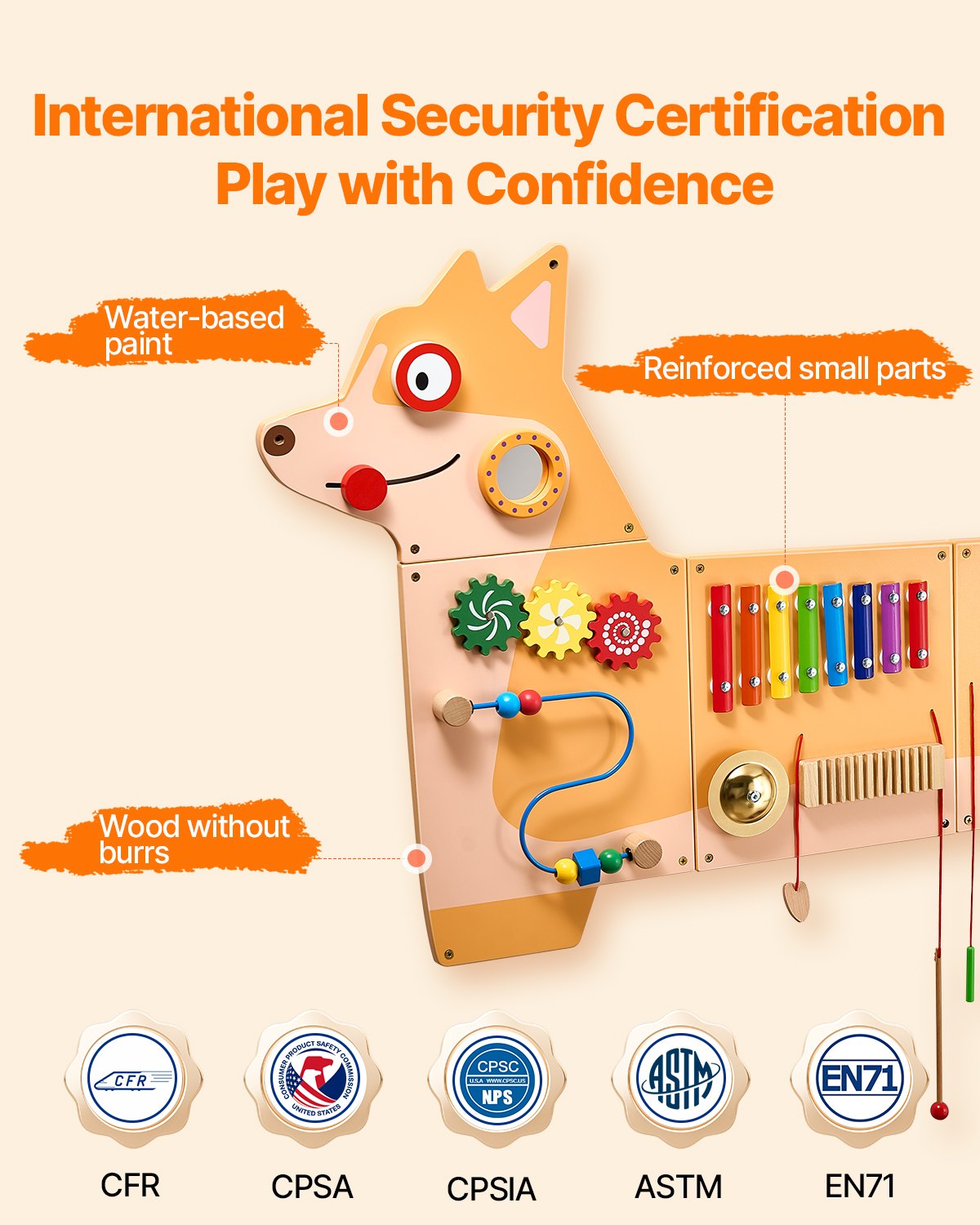 [vendor] Puppy Activity Wall Busy Board Panels 12 Activities Sensory Wall Panel