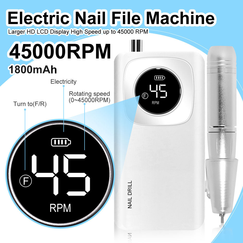 [vendor] Rechargeable Electric Nail File Professional - 45000RPM