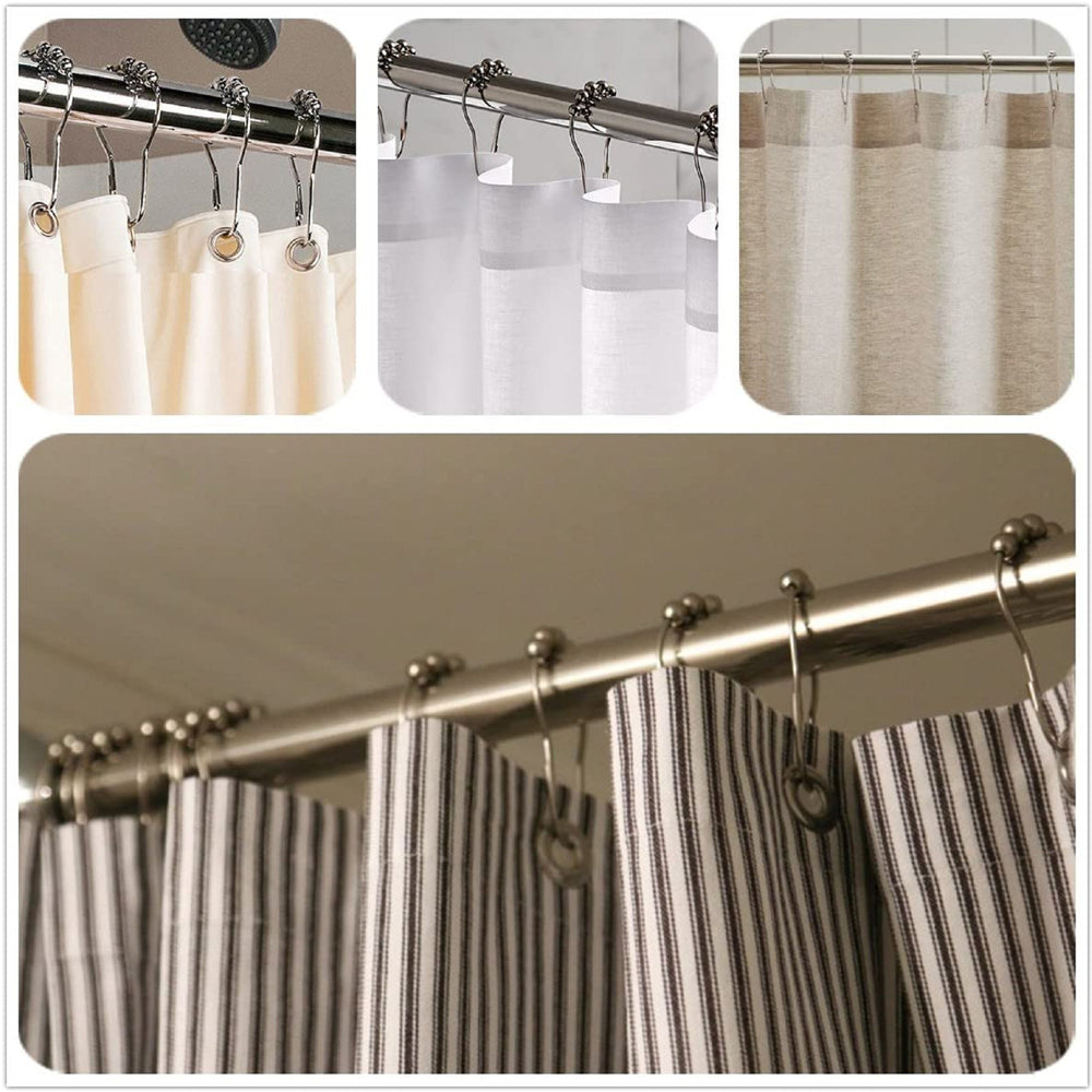 [vendor] Set Of 12 Shower Curtain Hooks Rings,Decorative Rust