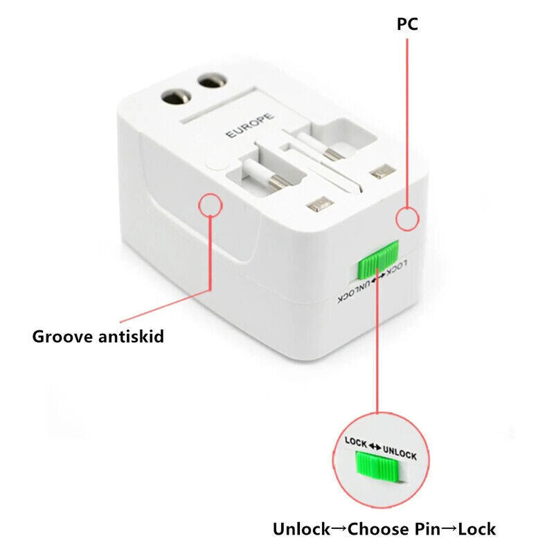 [vendor] Universal New Plug Charger World Wide Use Travel Adapter