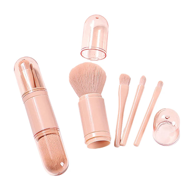 [vendor] 4in1 Portable Makeup Brush Set Beauty Brush