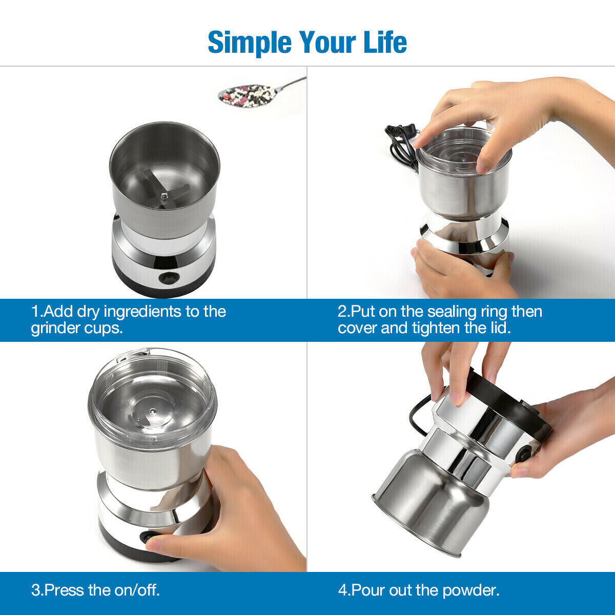 [vendor] Electric Coffee Grinder Grinding Milling Nut Bean Spice