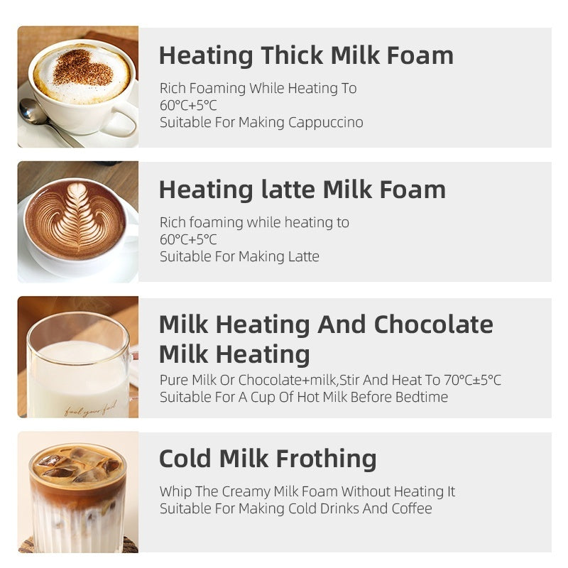 [vendor] Electric Milk Frother 4 In 1 Automatic Frother Milk