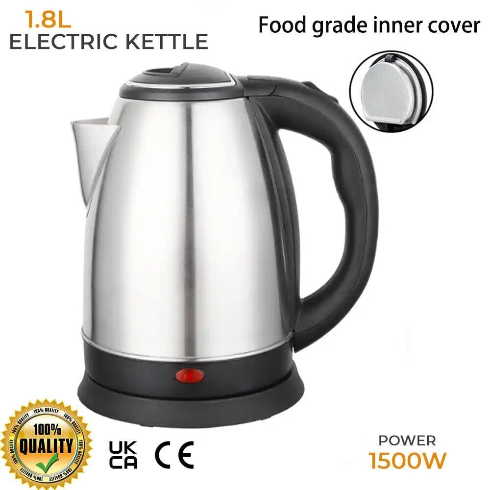 [vendor] 1.8L Electric Kettle 1500W Stainless Steel Cordless Jug