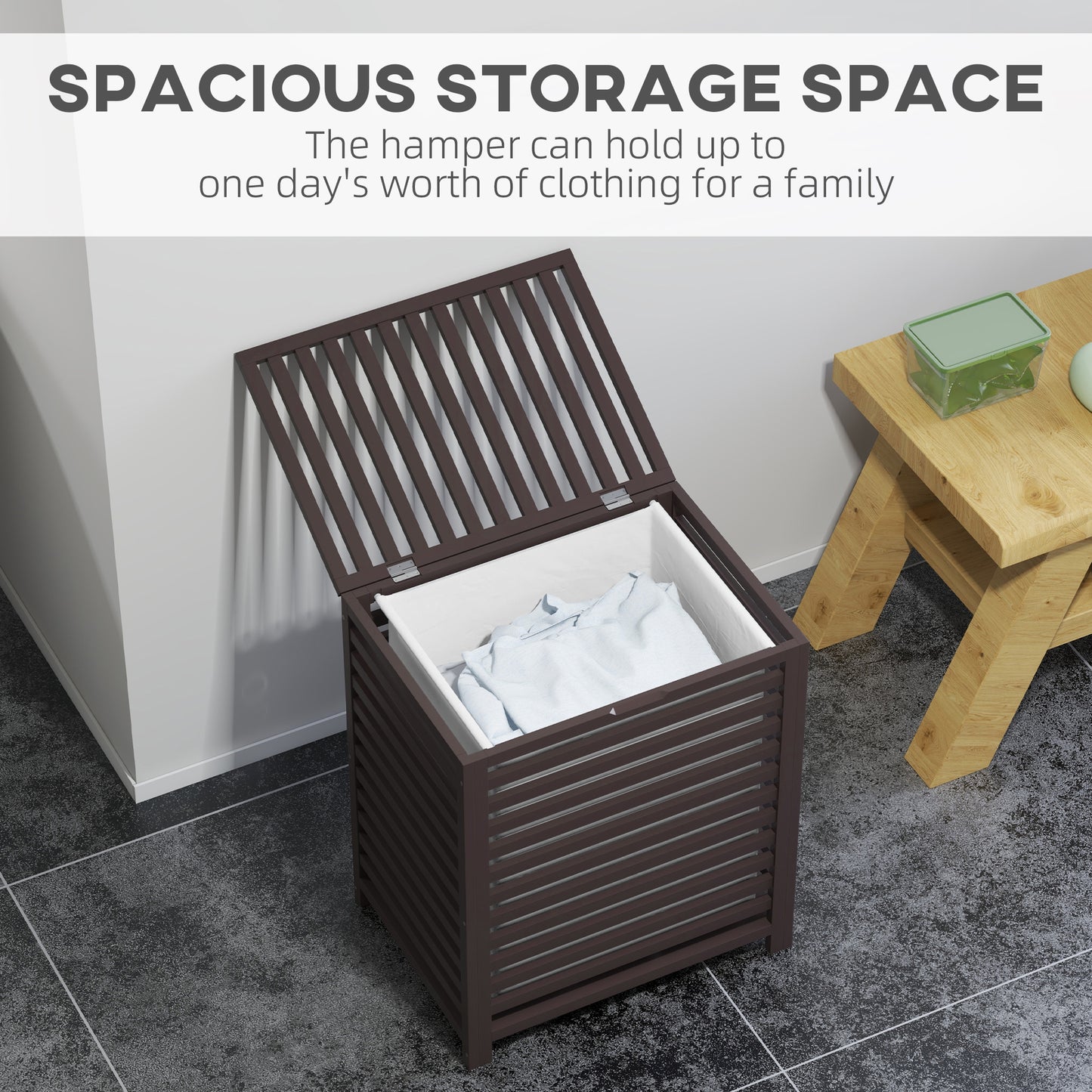 [vendor] 55 L Laundry Basket with Lid
