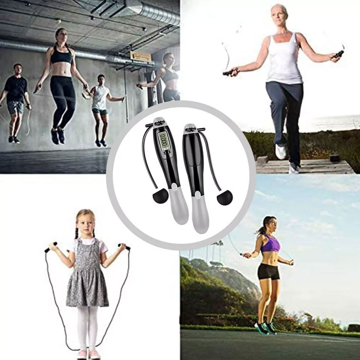 [vendor] Cordless Skipping Rope Ropes Smart Screen With Weighted