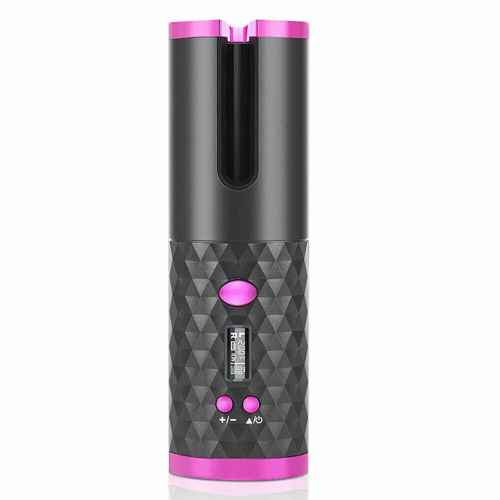 [vendor] Hair Curler LCD Cordless Auto Rotating Waver Curling