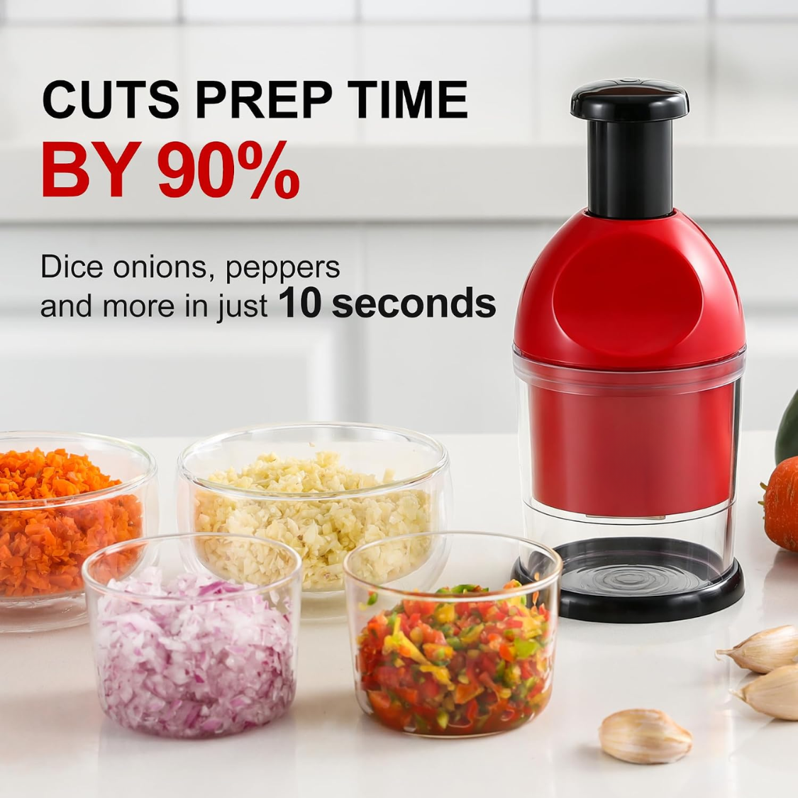 [vendor] Manual Hand Food Chopper, Easy Clean Vegetable & Onion