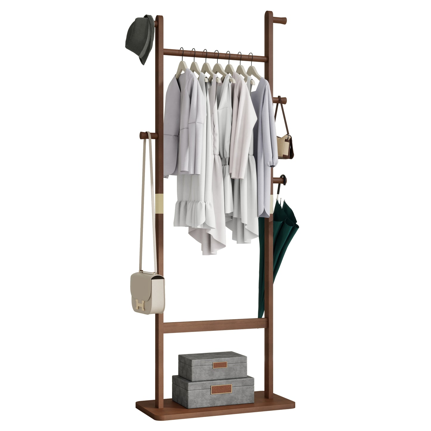 [vendor] Coat Racks Solid Wood Hanger 23.6x 11x71in Solid