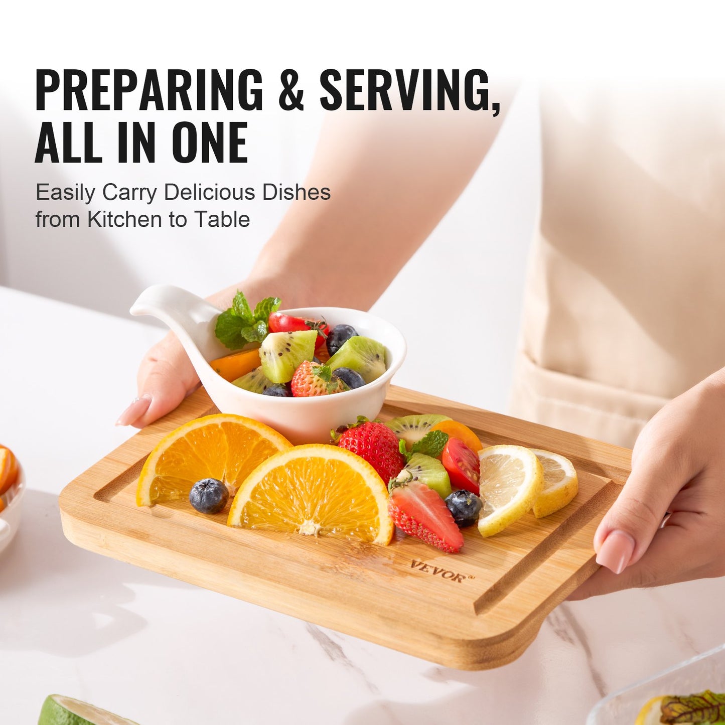 [vendor] Bamboo Cutting Board Premium Versatile Cut Board With