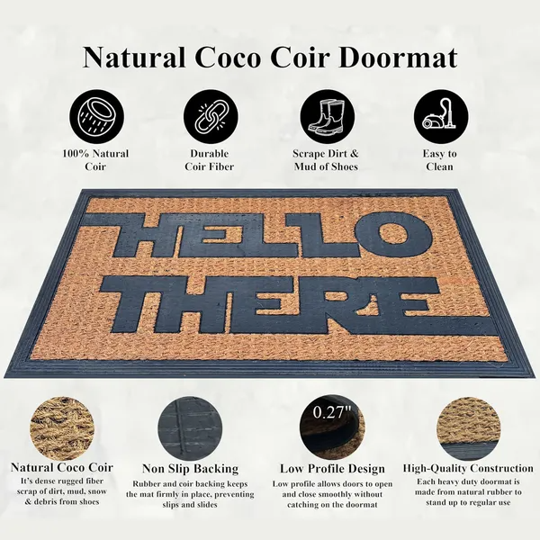 [vendor] Hello There Funny Coir Doormat Hello There Welcome Front