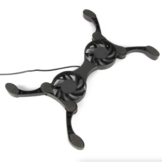 [vendor] Dual USB Cooling Fan Pad Foldable Slim Fans Cooler Stand