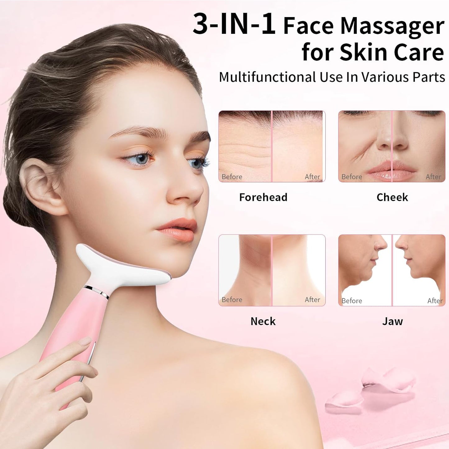 [vendor] Neck Face Massager, Skin Care Face Massage Tool, 3-in-1