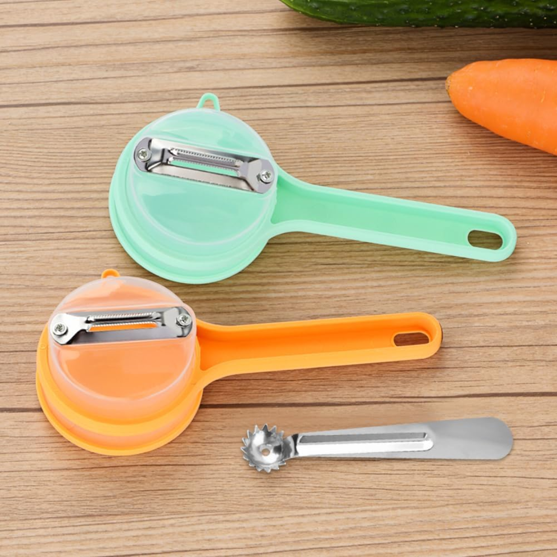 [vendor] Fruit & Vegetable Peeler With Storage Box, Double-Sided