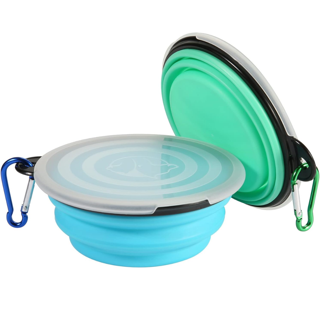 [vendor] Collapsible Bowl With Cover Lids,2 Pack Dog Travel Bowls Portable
