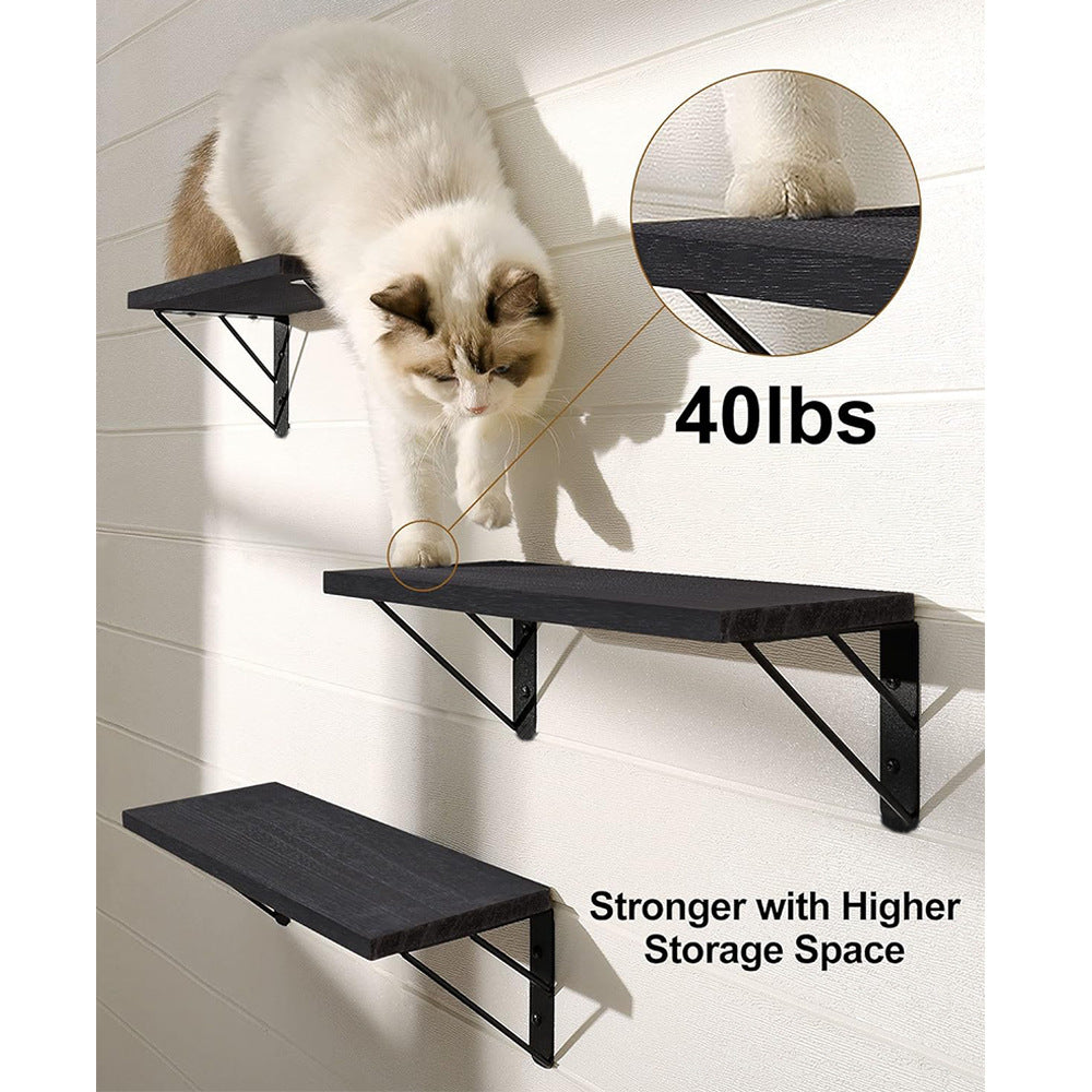 [vendor] 3x Wooden Floating Shelves Wall Mounted Display Storage