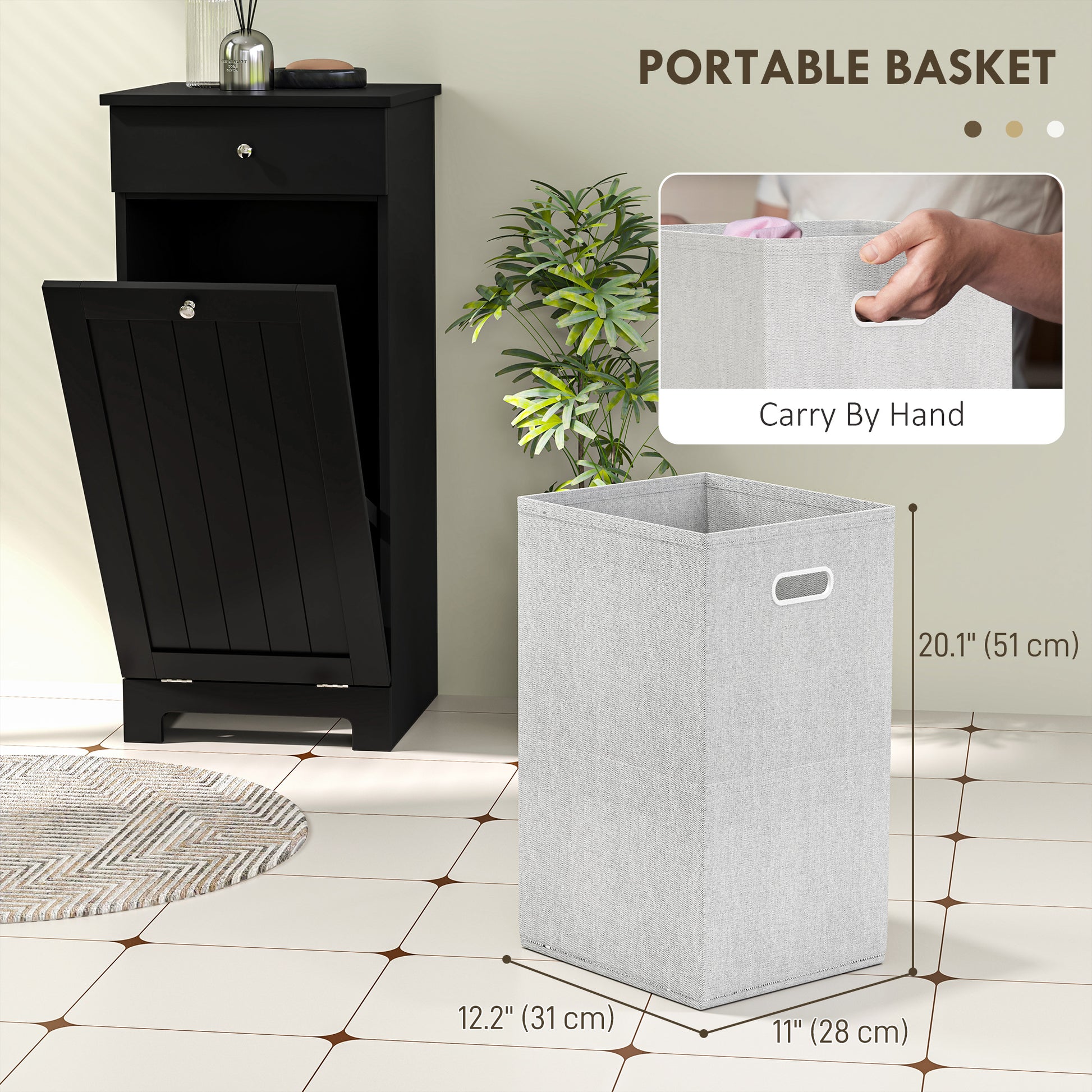 [vendor] Laundry Hamper Cabinet, Laundry Cabinet with Tilt Out