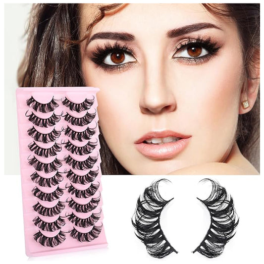 [vendor] 10 Pairs False Lashes Eyelashes Extension Cluster, Faux
