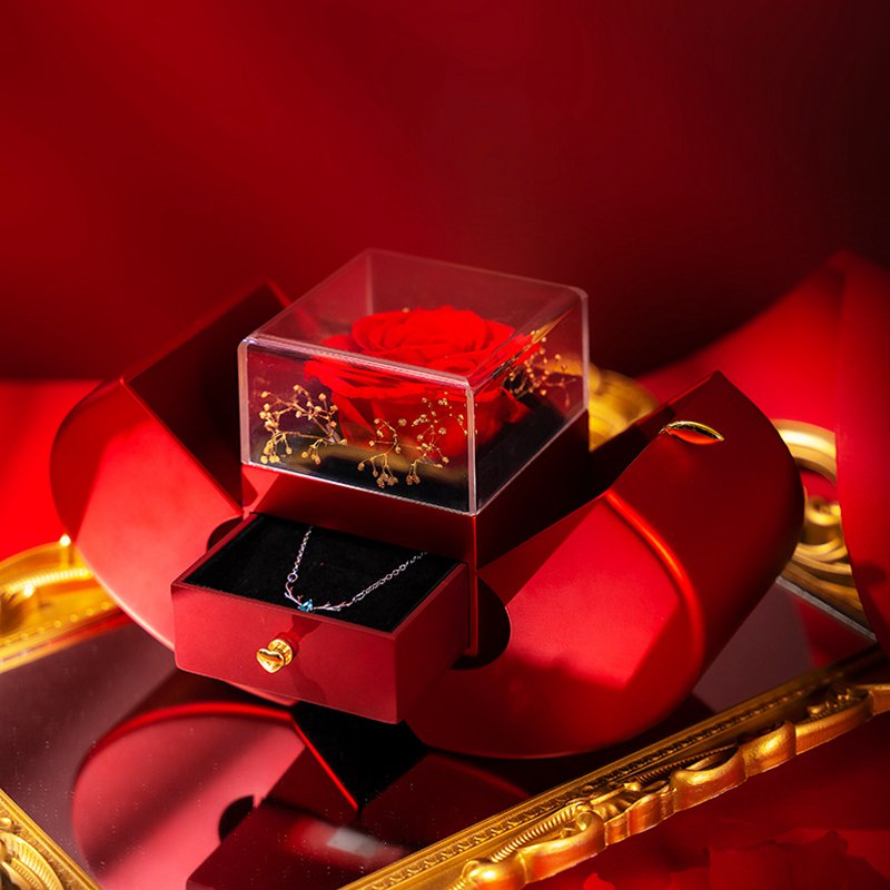 [vendor] Fashion Jewelry Box Red Apple Christmas Gift Necklace