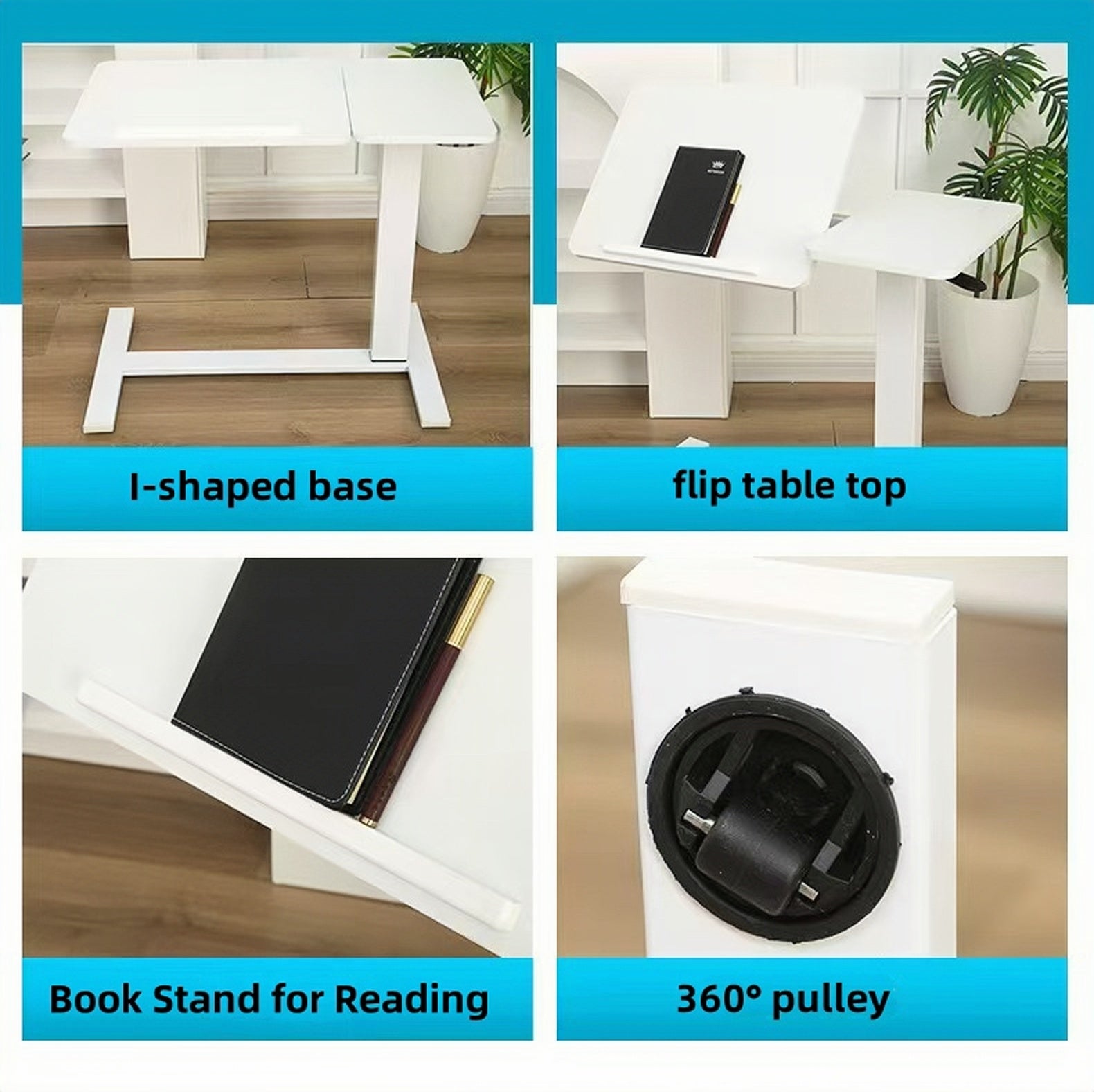 [vendor] Overbed Bedside Desk, Mobile Rolling Laptop Stand