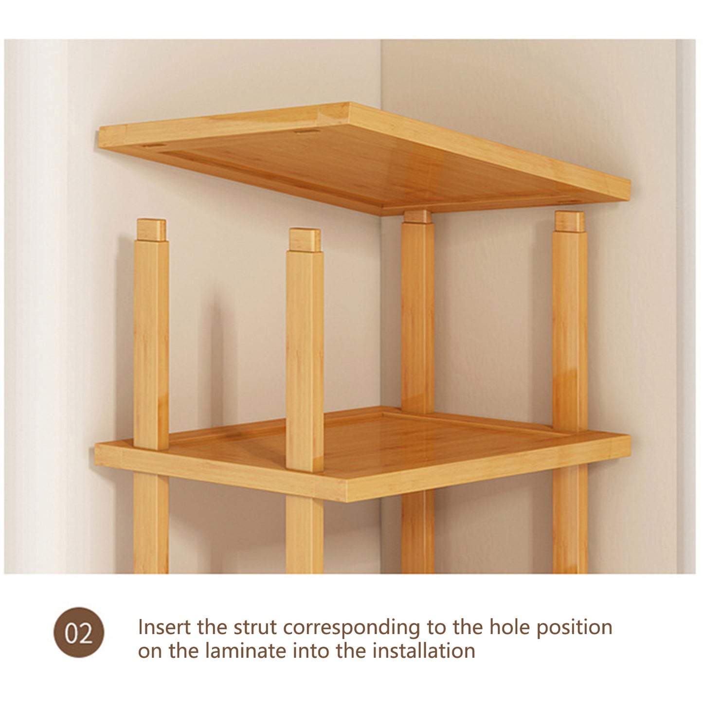 [vendor] 6-Tier Bamboo Shoe Rack - Vertical Space Saving Shoe