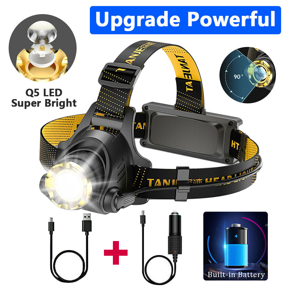 [vendor] LED Headlamp Rechargeable Head Torch Zoom Headlight Lamp