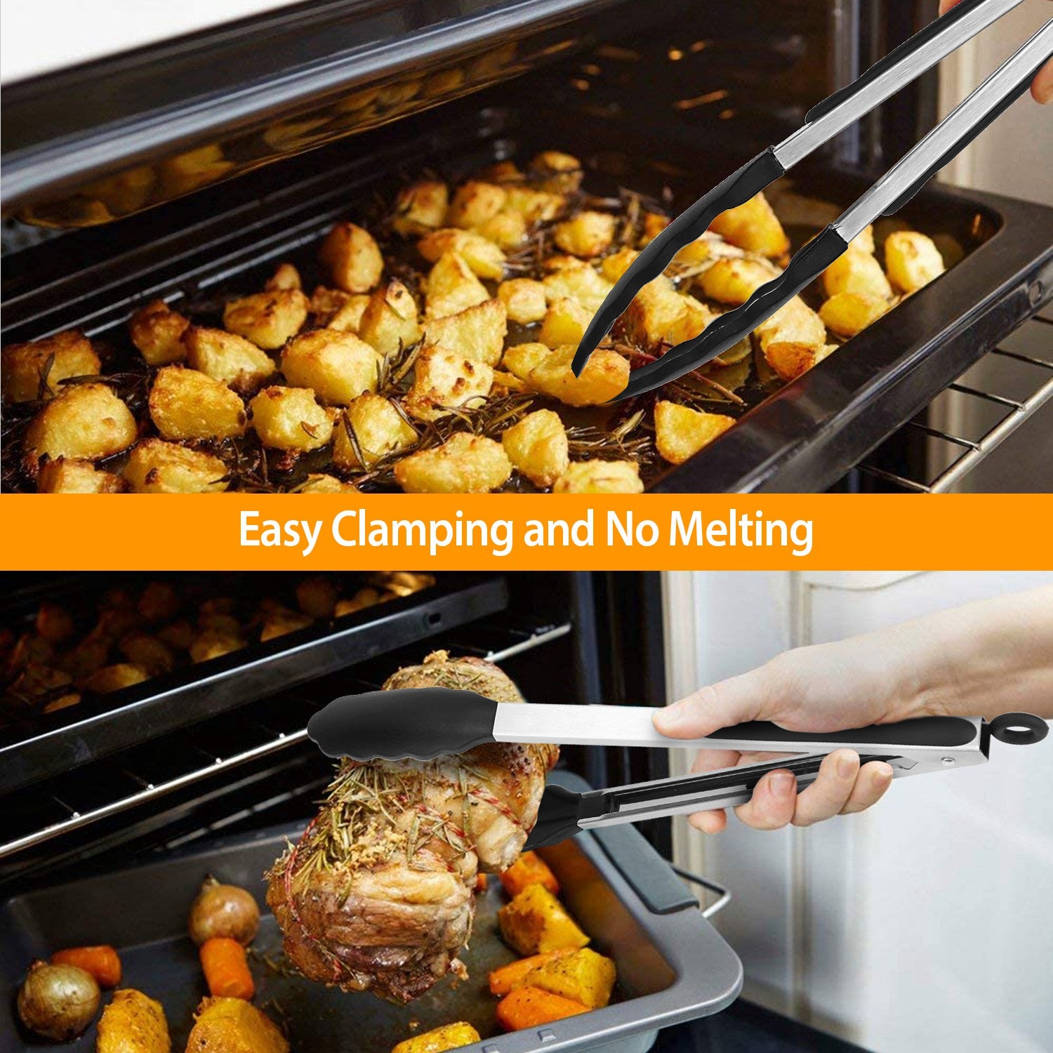 [vendor] 3Pcs Per Set Kitchen Tongs Stainless Steel Locking Food