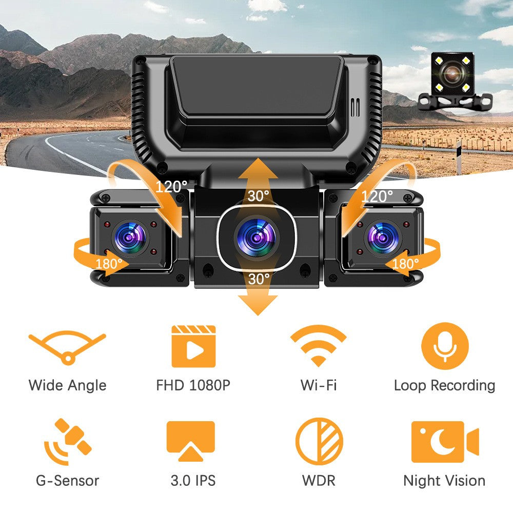 [vendor] 5G WiFi Dash Cam 4 Channel 360 Front Rear Inside