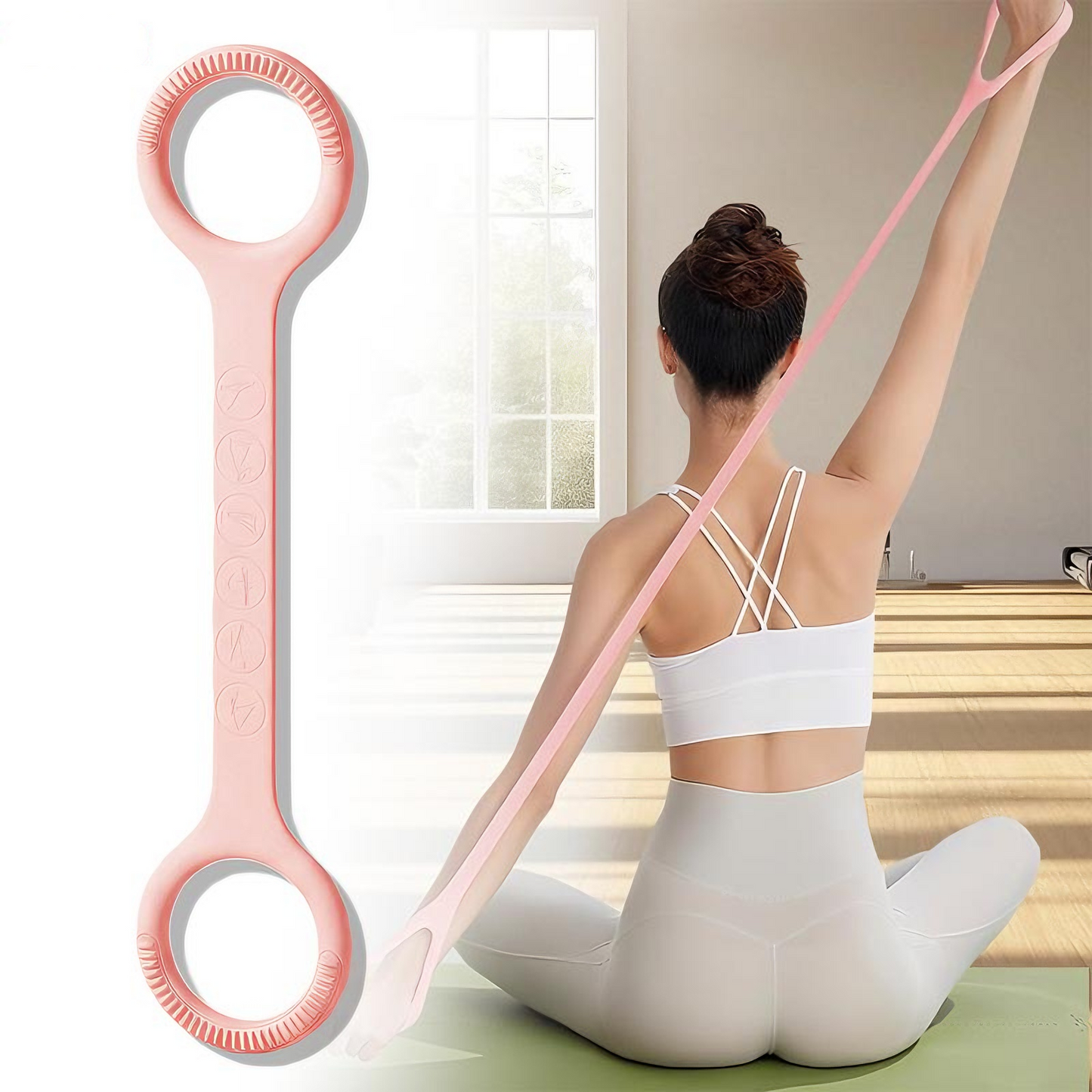 [vendor] 1P 8-shaped Silicone Yoga Resistance Band - Elastic