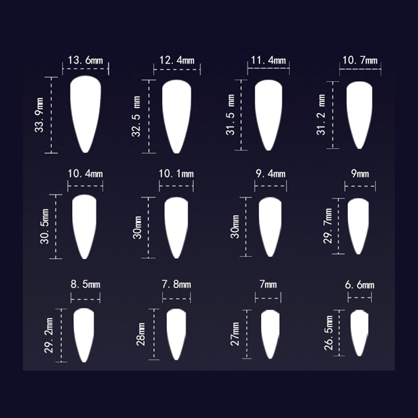 [vendor] 24 PCS Devil's Claws Press On Nails,3D Curve Line