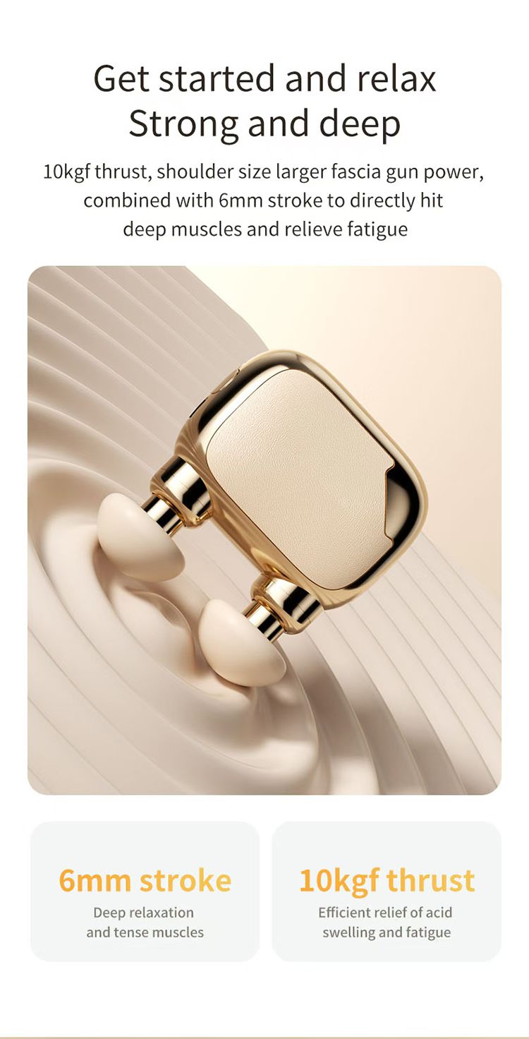 [vendor] Mini Muscle Massage Gun Electric Fascia Massager 2 Heads