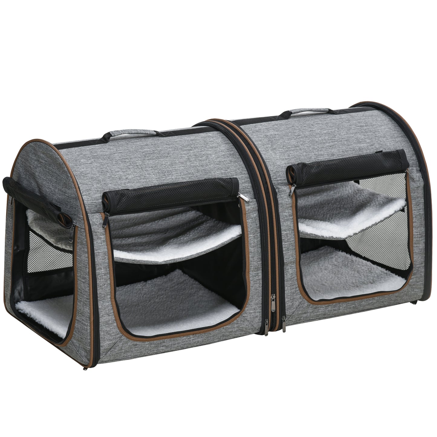 [vendor] Portable Soft-sided Pet Cat Carrier With Divider, Two