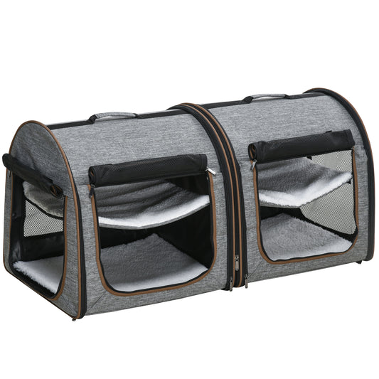 [vendor] Portable Soft-sided Pet Cat Carrier With Divider, Two