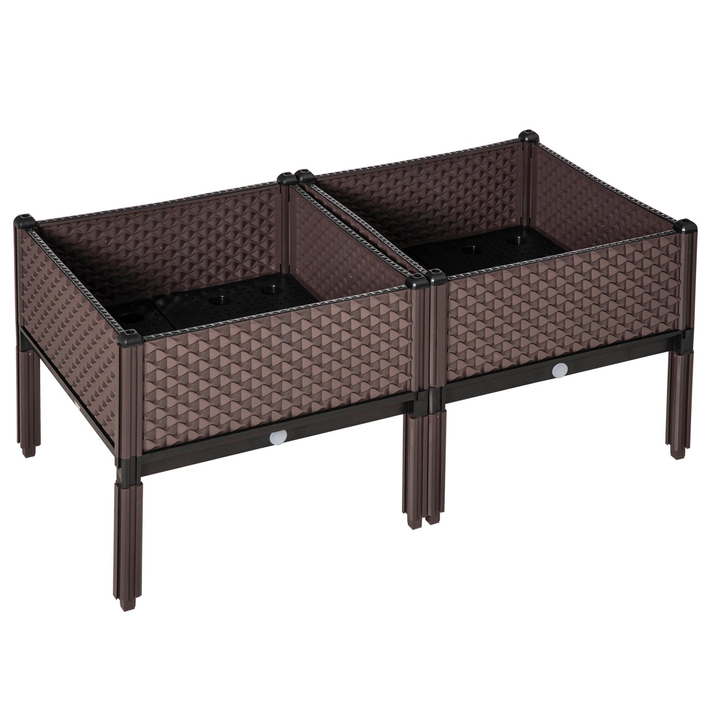 [vendor] Set Of 2 Indoor/Outdoor Planter Boxes | Garden Raised