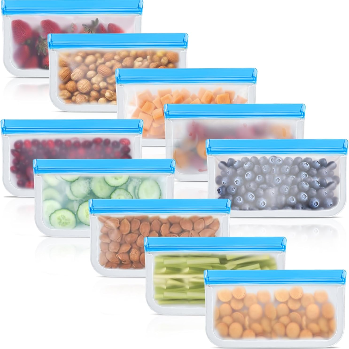 [vendor] Reusable Silicone Food Storage Bags, Leakproof