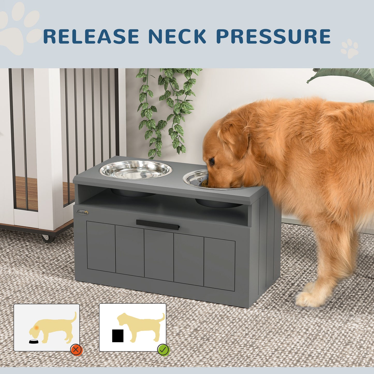 [vendor] Elevated Dog Bowls, Large Breed Raised Dogs Bowl Stand with 2