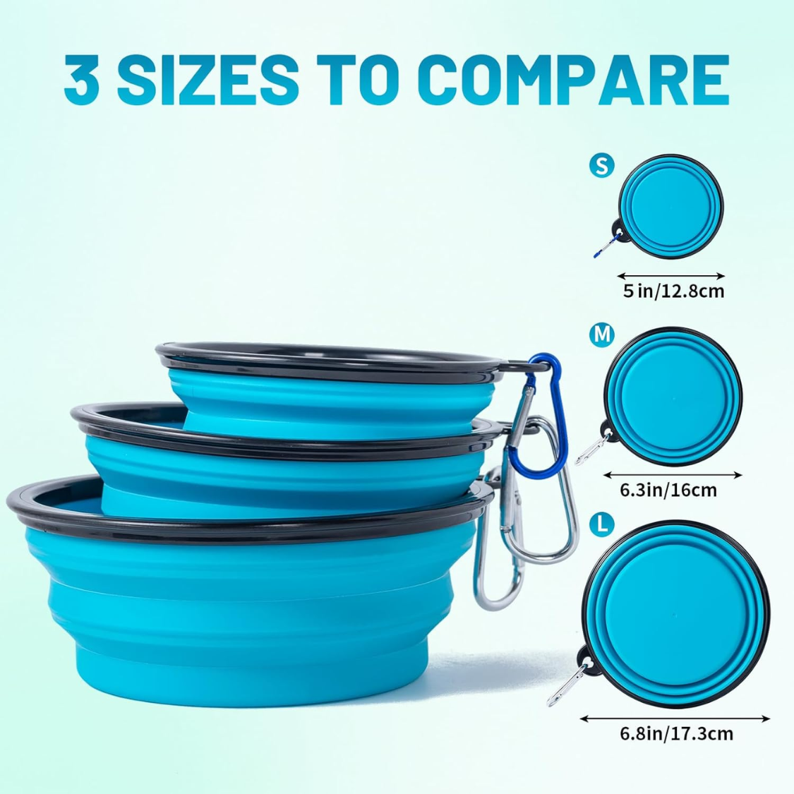 [vendor] Collapsible Bowl With Cover Lids,2 Pack Dog Travel Bowls Portable