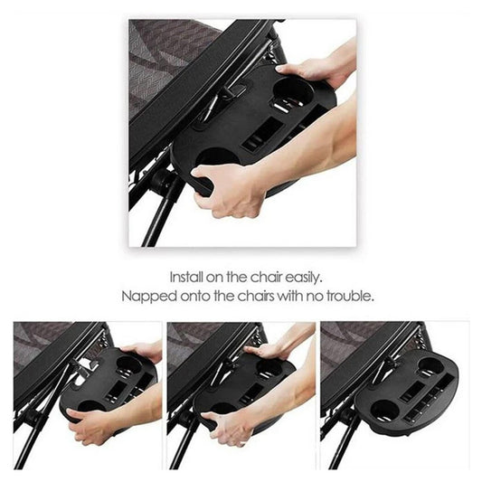 [vendor] 2PCS Clip On Camping Chair Side Table Cup Holder & Phone