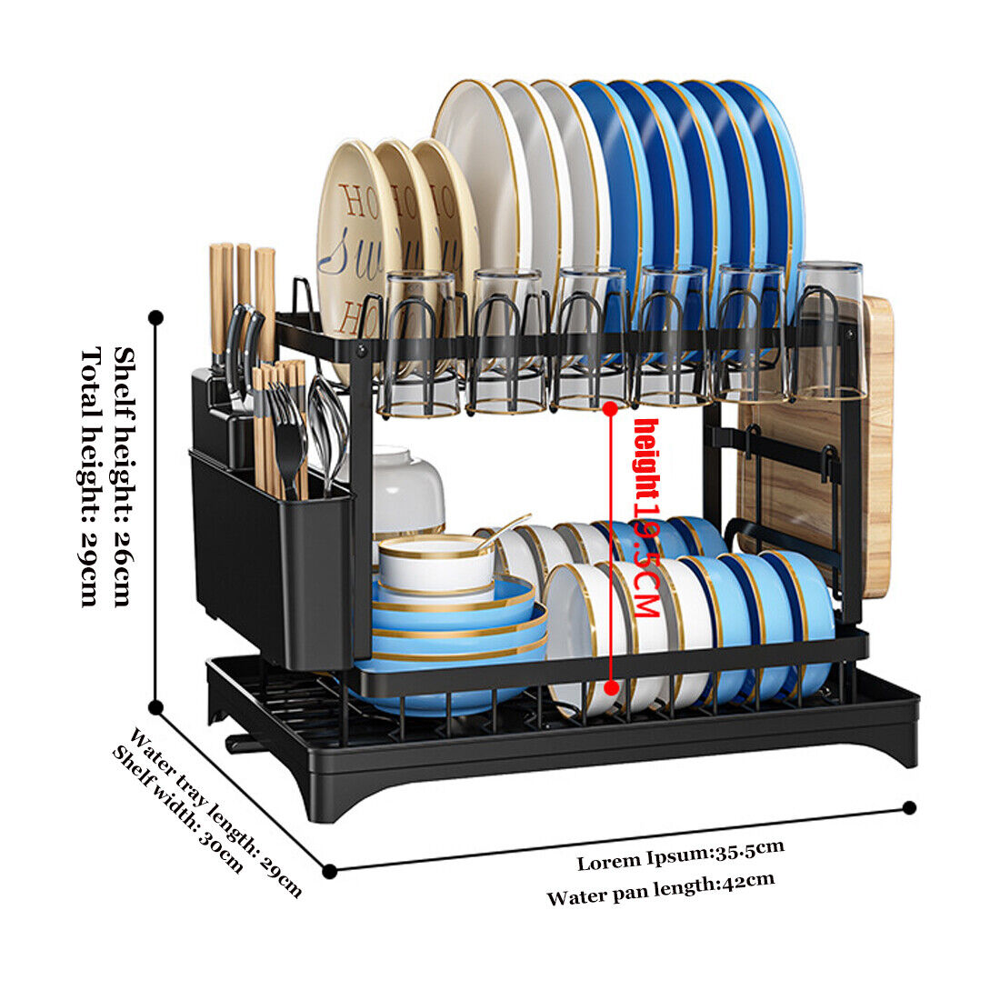 [vendor] NEW 2TIER KITCHEN SINK DISH DRAINER RACK WITH DRIP TRAY