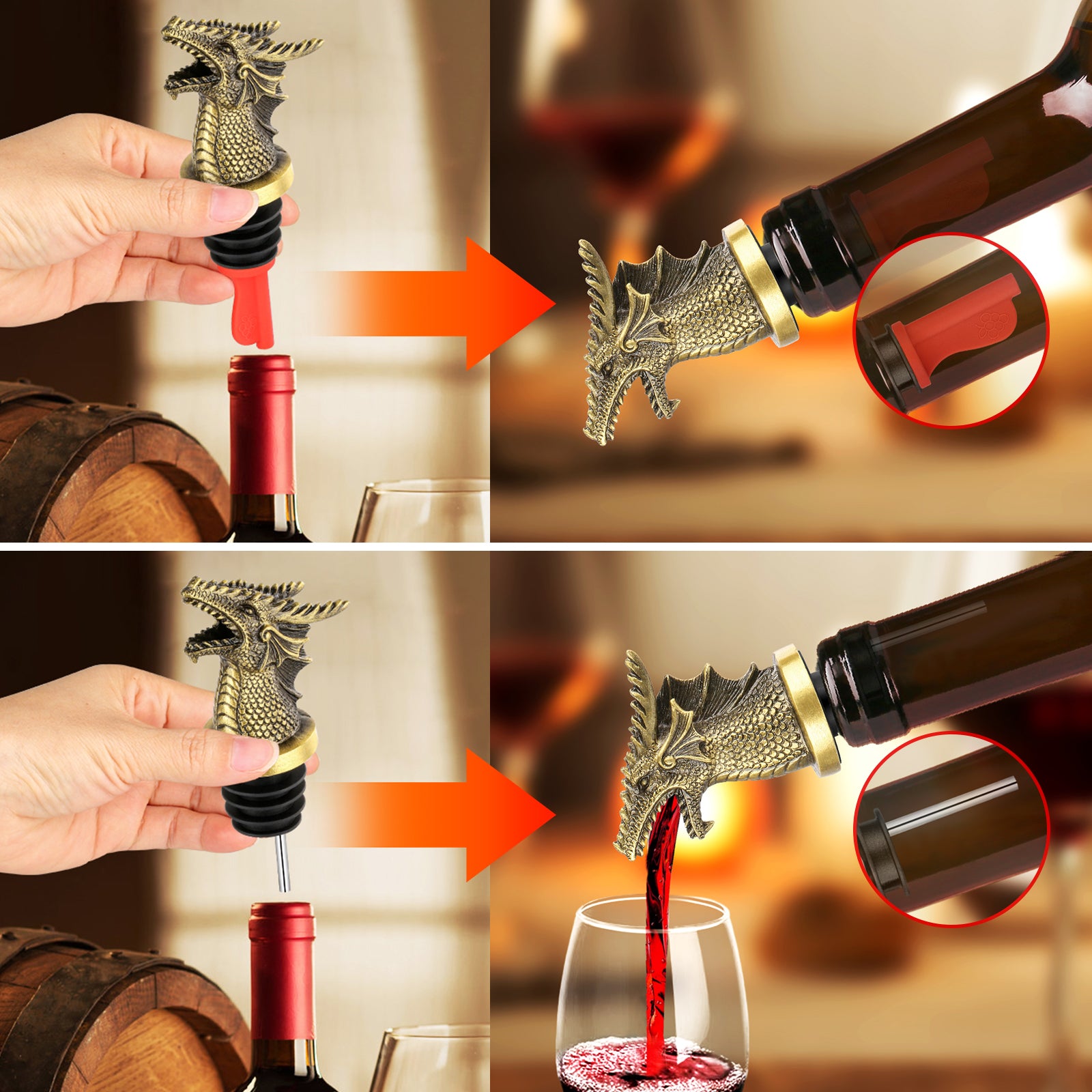 [vendor] Dual Function Faucet Dispenser, Wine Stopper, Bottle