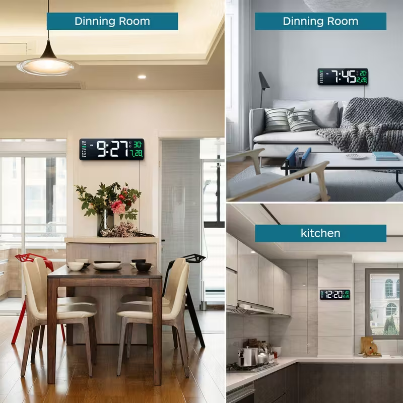 [vendor] 16 Extra-Large Digital LED Wall Clock With Alarm,